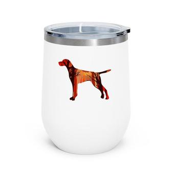 German Shorthair Pointer For Gsp Dad Mom Nature Lover Wine Tumbler | Mazezy