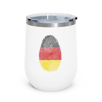 Germany Flag Fingerprint It Is In My Dna Gift For Germans Wine Tumbler | Mazezy