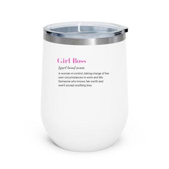 Girl Boss Definition Girl Wine Tumbler | Mazezy