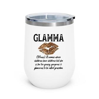 Glamma Leopard Lips Kiss- Glam-Ma Description- Mother's Day Wine Tumbler | Mazezy