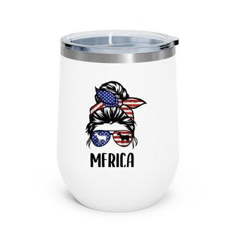 Goat Merica 4Th Of July Matching Tee Mother & Daughter Messy Wine Tumbler | Mazezy