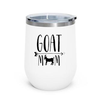 Goat Mom For Pet Owner Or Farmer Black Wine Tumbler | Mazezy