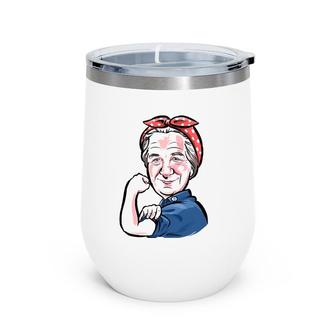 Golda Meir Israeli Flag Girl Power Female Pm Funny Graphic Wine Tumbler | Mazezy