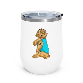 Goldendoodle I Love Mom Tattoo Apparel Dog Mom Gifts Womens Wine Tumbler | Mazezy