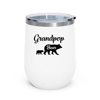Grandpop Bear Gift Grandfather Family Wine Tumbler | Mazezy
