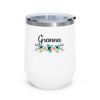 Granna Gifts From Grandkids Floral Personalized Name Gift Wine Tumbler | Mazezy