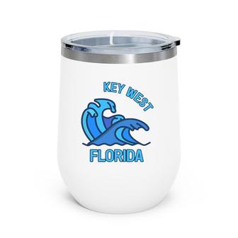 Graphic Key West Florida Pocket Wave Souvenir Wine Tumbler | Mazezy