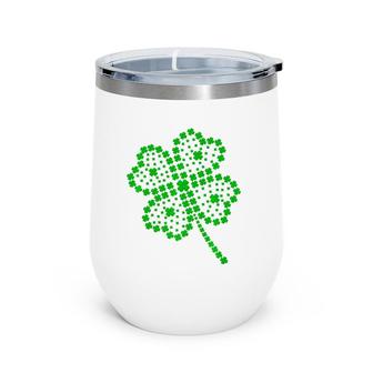 Great Lucky Four Leaf Clover St Patrick's Day Matching Family Wine Tumbler | Mazezy