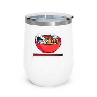 Great Ramen Wave Japanese Ramen Noodles Wine Tumbler | Mazezy