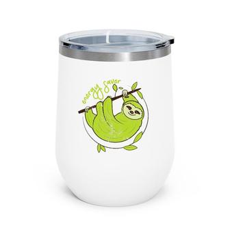 Green Three Toed Sloth Wine Tumbler | Mazezy