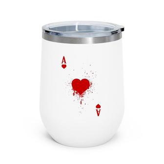 Group Matching Halloween Costume Play Cards Ace Of Hearts Wine Tumbler | Mazezy