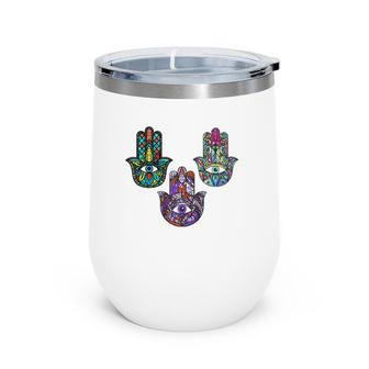 Hand Of Fatima Hasam Wine Tumbler | Mazezy