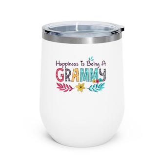 Happiness Is Being A Grammy Mother's Day Gift Grandma Wine Tumbler | Mazezy