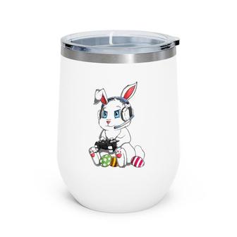 Happy Easter Day Bunny Egg Funny Boys Girls Kids Gamer Wine Tumbler | Mazezy