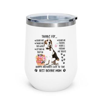 Happy Mother's Day 2021 Beagle Mom Dog Lover Wine Tumbler | Mazezy AU