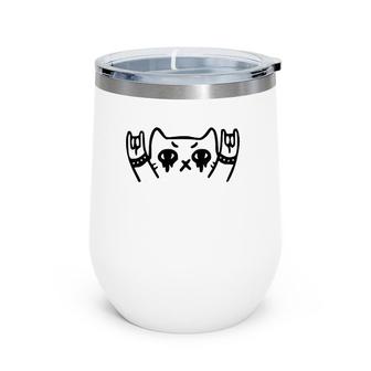 Heavy Metal Cat Lover Wine Tumbler | Mazezy