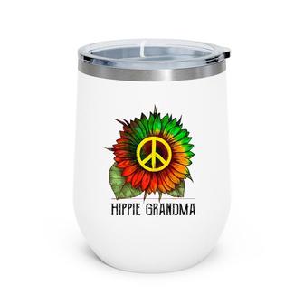Hippie Grandma Sunflower Gift For Mother's Day Wine Tumbler | Mazezy