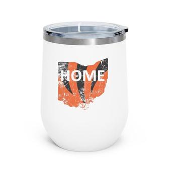 Home Ohio Orange & Black Tiger Stripes Wine Tumbler | Mazezy