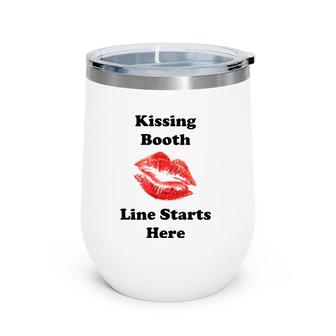 Hot Lips Kissing Booth Line Starts Here Wine Tumbler | Mazezy