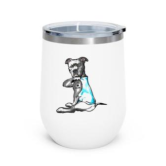 I Love Mom Tattoo Pitbull Dog Lover Women Wine Tumbler | Mazezy