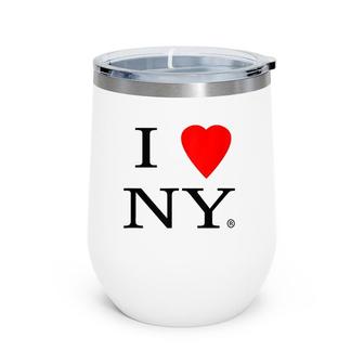 I Love Ny Heart White Color I Love Newyork Wine Tumbler | Mazezy