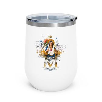 Immaculate Heart Of Mary Our Lady Blessed Mother Catholic Wine Tumbler | Mazezy