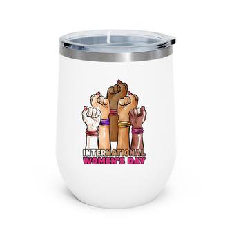 International Women's Day 2022 Gender Equality Break The Bias Wine Tumbler | Mazezy
