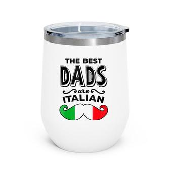 Italian Dad Cool Father's Day Gifts Mustache Flag Wine Tumbler | Mazezy