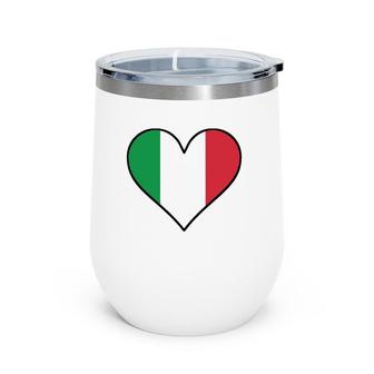 Italian Flag Heart Cute Italy Wine Tumbler | Mazezy