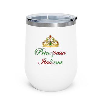 Italian Princess V-Neck Vintage Wine Tumbler | Mazezy