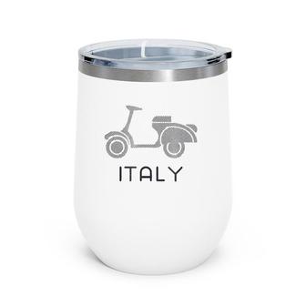 Italy Scooter Moped Rome Italia Travel S Wine Tumbler | Mazezy
