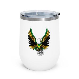 Jamaica Flag Jamaican Flag Eagle Wine Tumbler | Mazezy