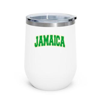 Jamaica Flag National Country Caribbean Vacation Souvenir Wine Tumbler | Mazezy