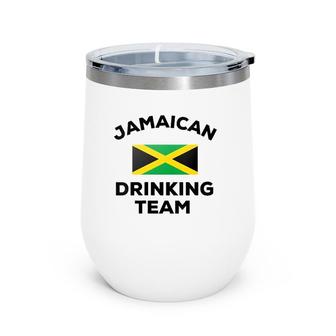 Jamaica Jamaican Drinking Team Funny Beer Flag Party Gift V-Neck Wine Tumbler | Mazezy CA