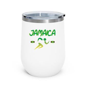 Jamaica Pride Track And Field Running Souvenir Wine Tumbler | Mazezy