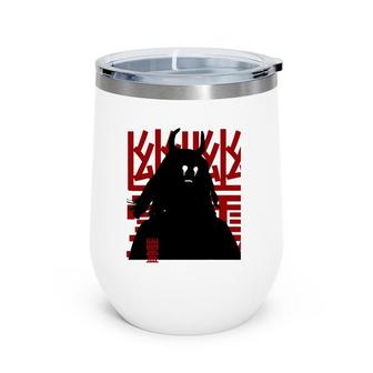 Japanese Sad Crying Demon Yurei Harajuku Kanji Graphic Tee Wine Tumbler | Mazezy