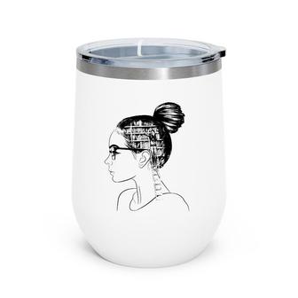 Just A Girl Who Loves Books Ladies Bun Glasses Women Gift Wine Tumbler | Mazezy AU