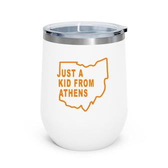Just A Kid From Athens Ohio Cincinnati Joe Brr Tee Wine Tumbler | Mazezy