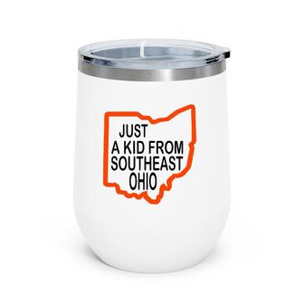 Just A Kid From Athens Ohio, Kids Mens Womens Wine Tumbler | Mazezy