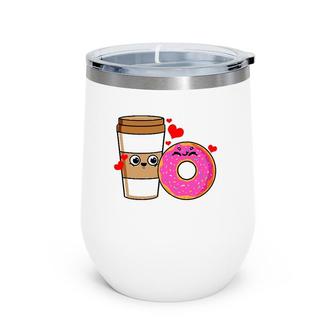 Kawaii Coffee And Donut Barista Wine Tumbler | Mazezy