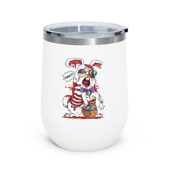 Kawaii Zombie Easter Bunny Easter Egg Hunt Wine Tumbler | Mazezy