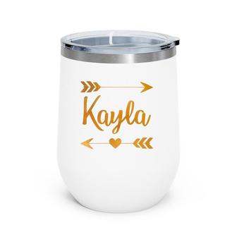 Kayla Personalized Name Funny Birthday Custom Mom Gift Idea Wine Tumbler | Mazezy