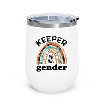 Keeper Of The Gender Rainbow Gender Reveal Baby Shower Wine Tumbler | Mazezy
