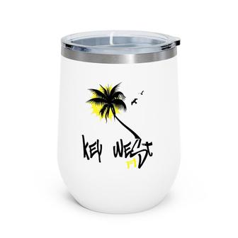 Key West Florida Beach Surf Wine Tumbler | Mazezy