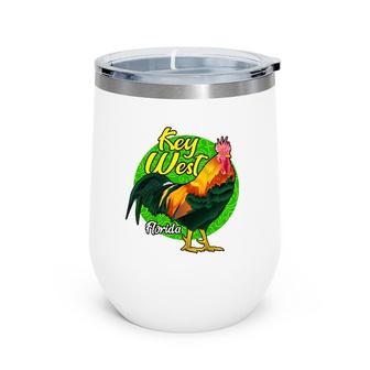 Key West Florida Keys Rooster Vacation Cruise Souvenir Gift Wine Tumbler | Mazezy