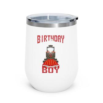 Kids 5Th Birthday Train Gift For Five 5 Years Old Boys Wine Tumbler | Mazezy