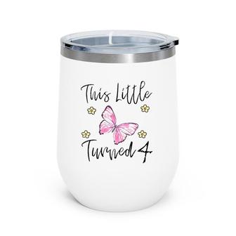 Kids Butterfly Themed Birthday Party Gift For A 4 Years Old Wine Tumbler | Mazezy AU