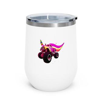 Kids Monster Truck Unicorn Design Wine Tumbler | Mazezy