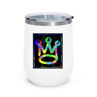 King Crown Paint Splatter Gift Wine Tumbler | Mazezy