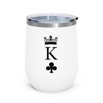 King Of Clubs For Valentine Matching Couple Wine Tumbler | Mazezy AU